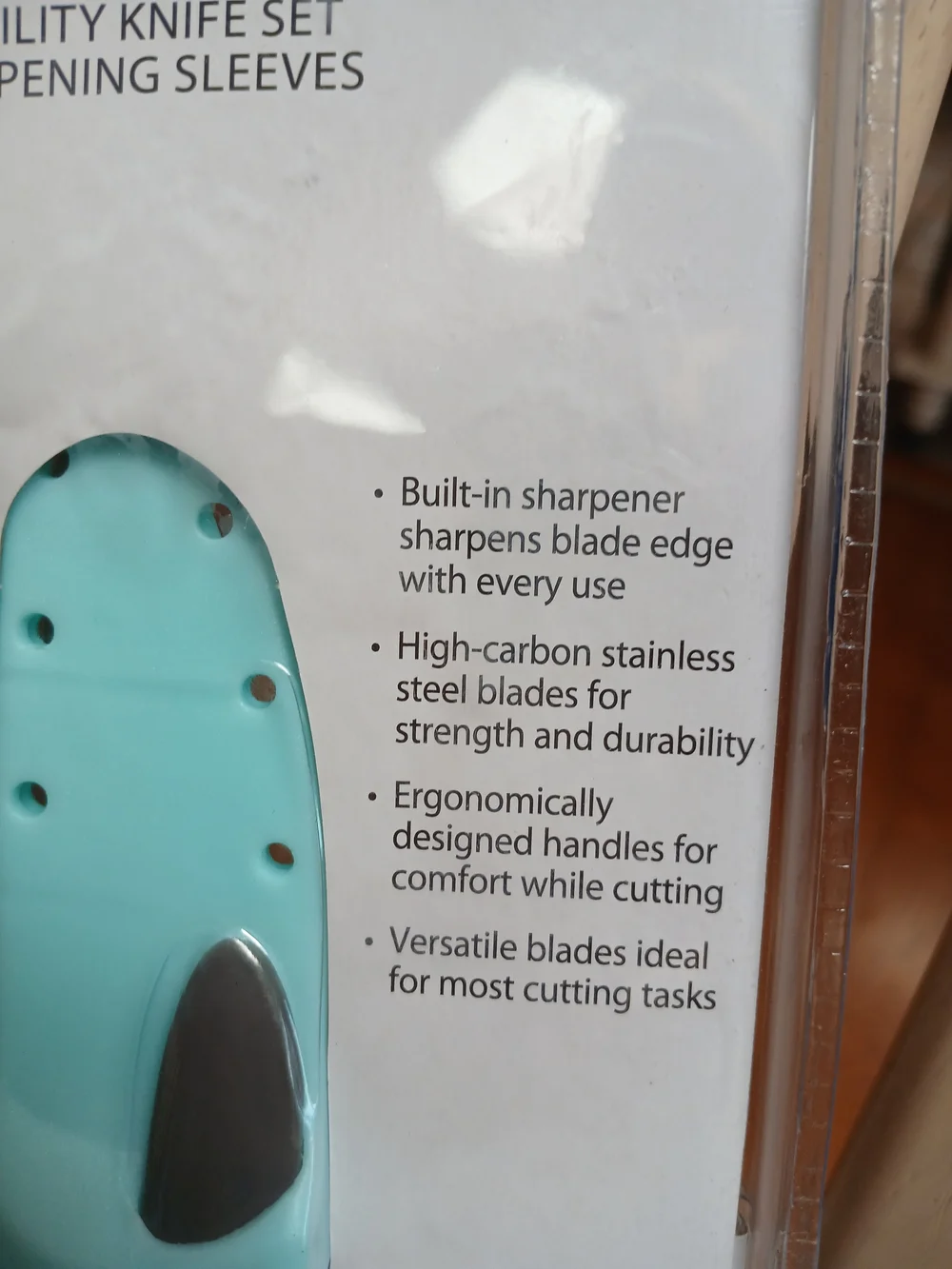 Farberware Edgekeeper Utility Knife Set - Aqua Handles